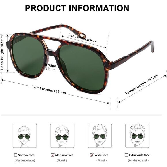 ?Sojos Retro Polarized Aviator Women Brown Classic Vintage Trendy Sunglasses main image 5